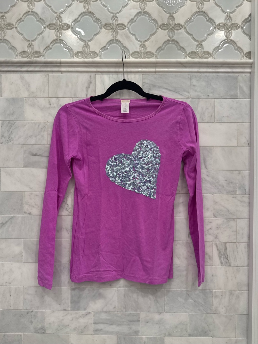 Crewcuts girl’s sequin heart tee, by J.Crew